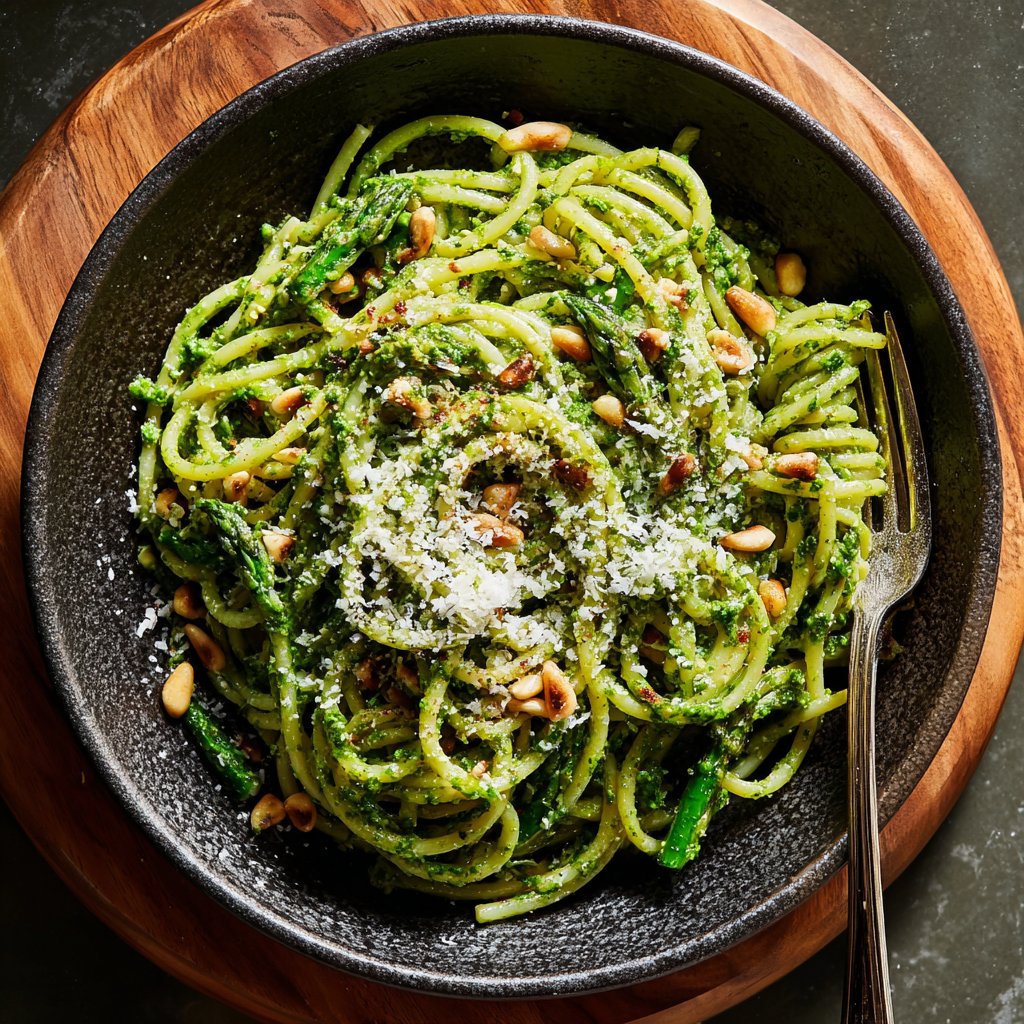 Asparagus Pesto Pasta Tangle