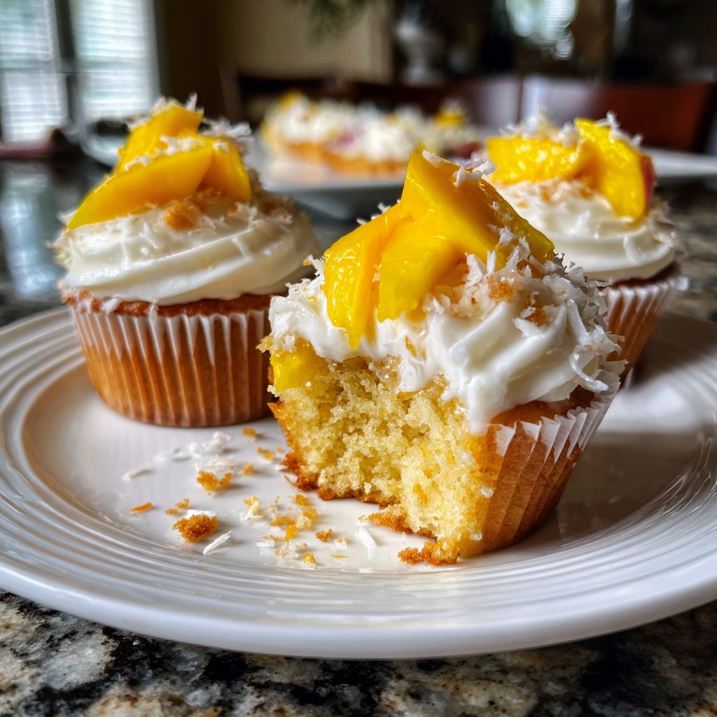 Sweet Mango Coconut Cupcakes