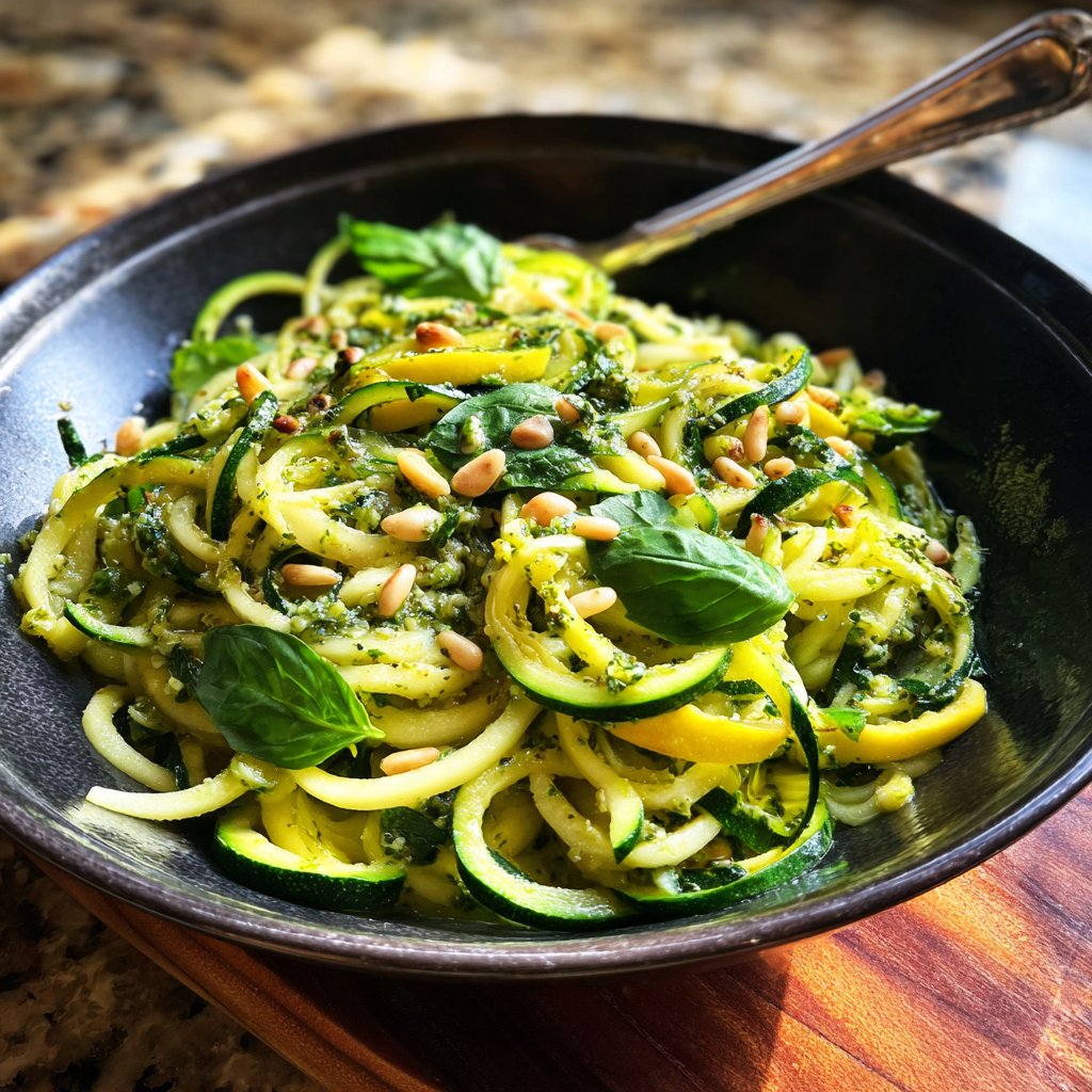 Zucchini Noodles with Lemon Pesto