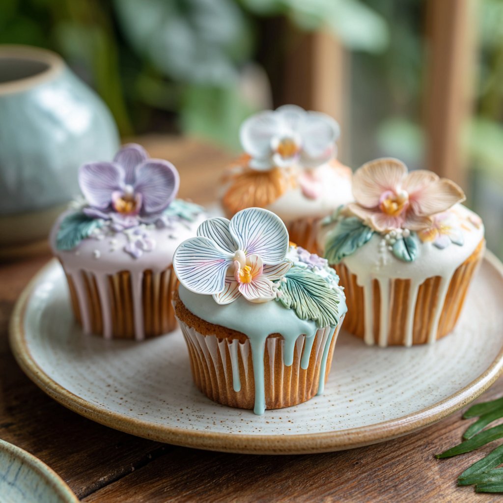 Delicate Orchids Cupcake Decorations