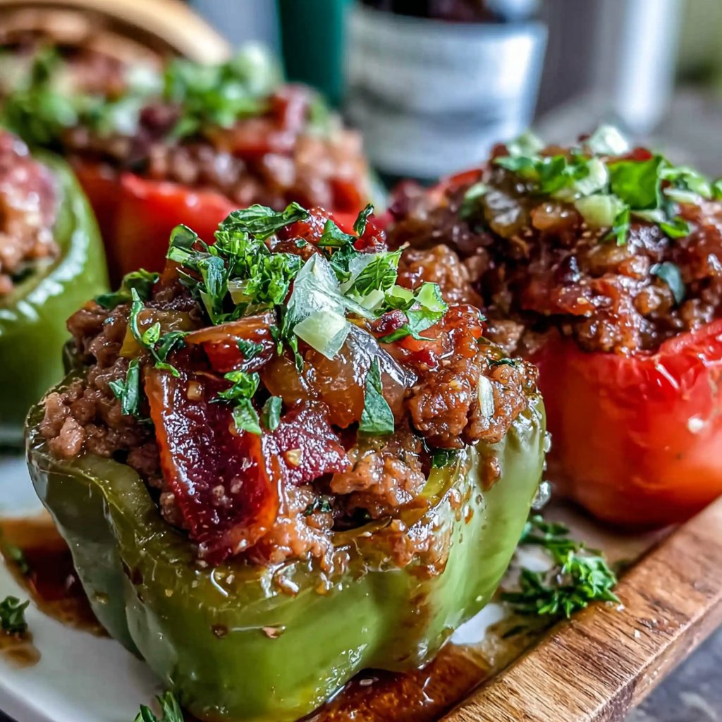 Turkey and Spinach Stuffed Peppers