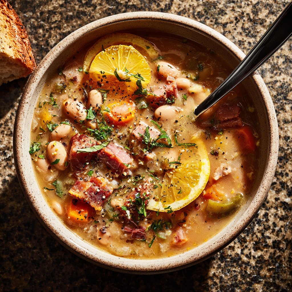 Ham and Bean Soup with Lemon