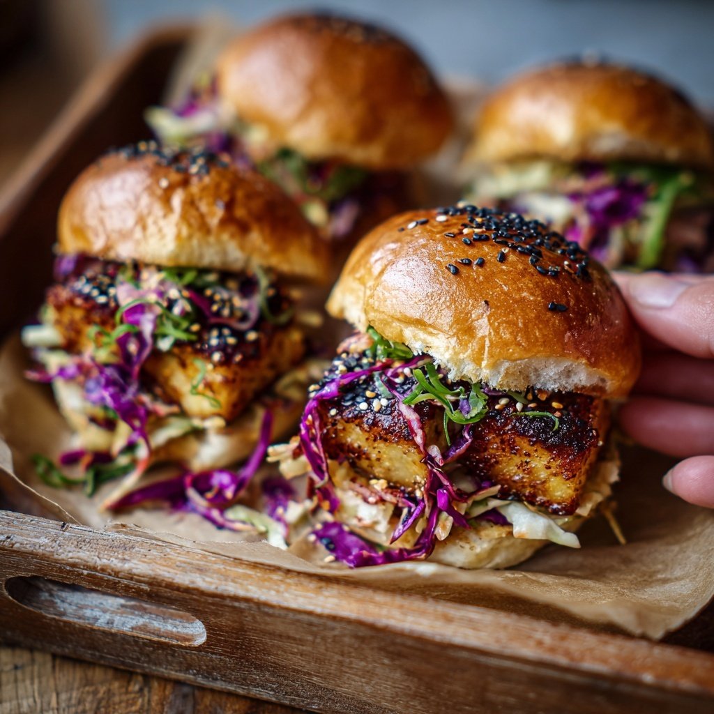Mini Tofu and Cabbage Sliders